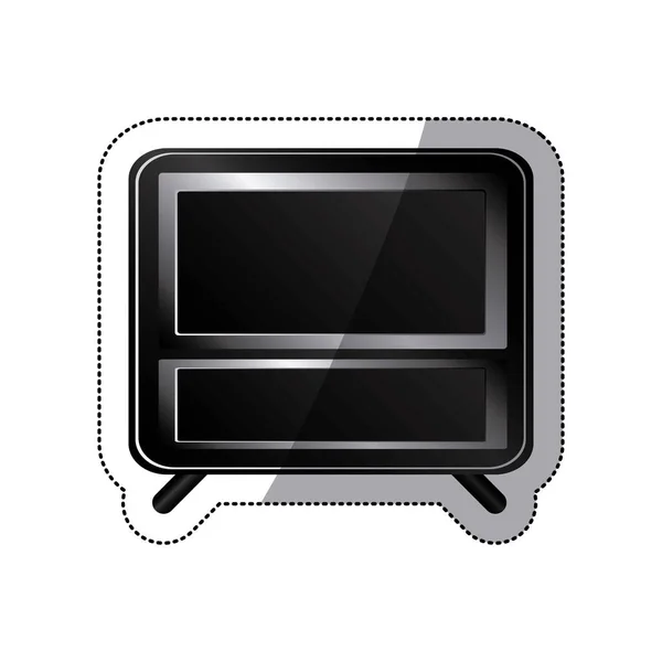 Sticker black box empty screen alarm clock — Stock Vector