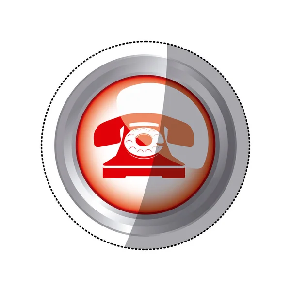 Stare ikony telefonu naklejki okrągły przycisk czerwony — Wektor stockowy