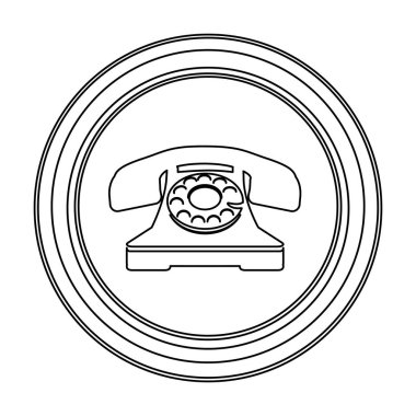 Kroki dairesel düğmesi eski telefon simgesi