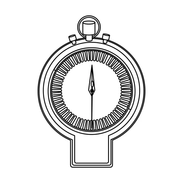 Silhouet stopwatch timer teller pictogram — Stockvector