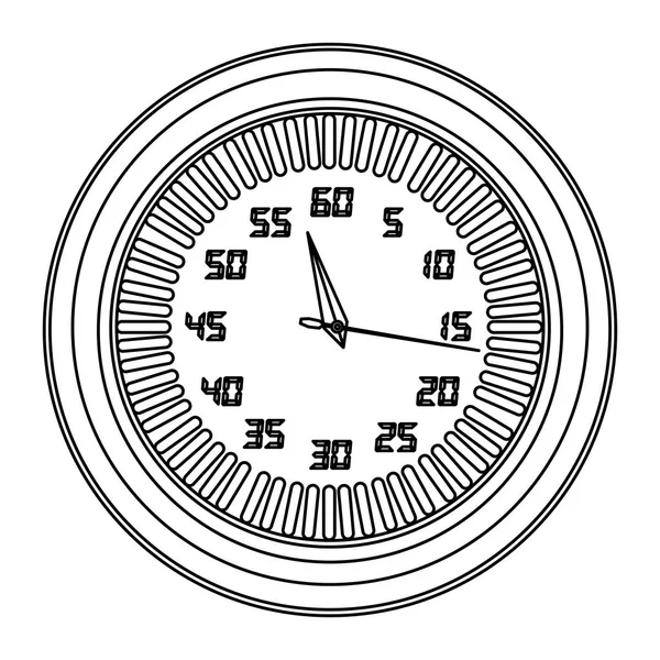 Silhouet scherm stopwatch nummer timer teller pictogram — Stockvector