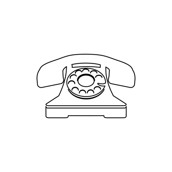 Silhueta telefone antigo com auricular —  Vetores de Stock