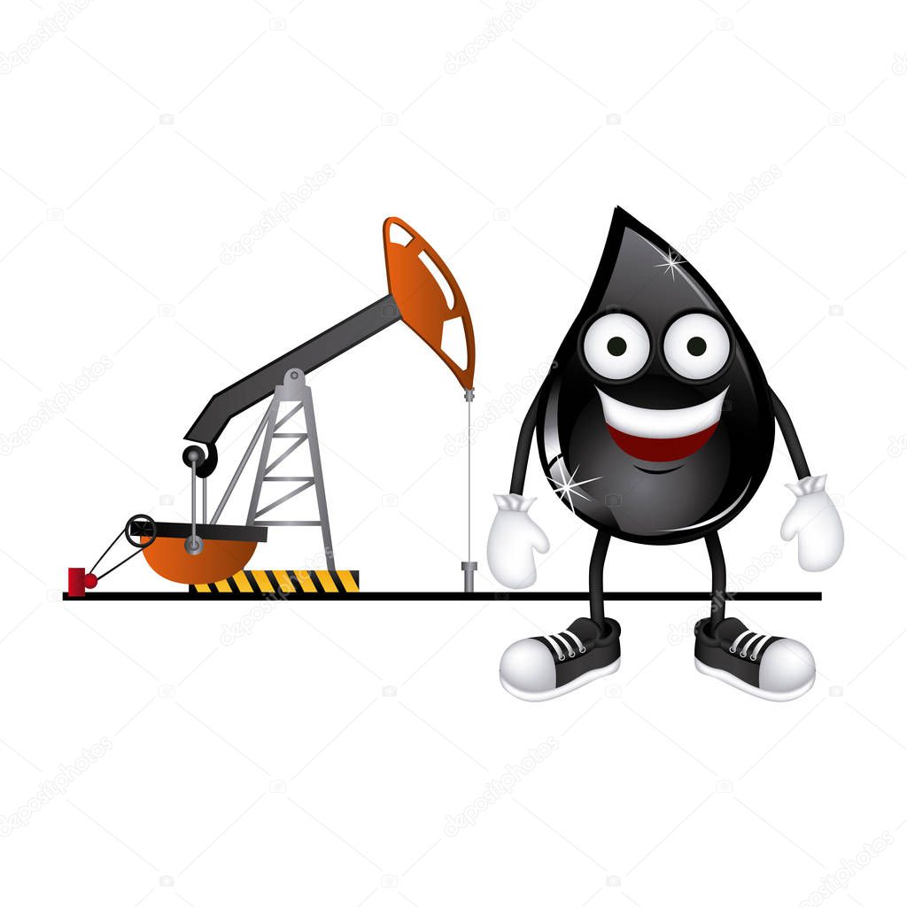 animated drop of petroleum and background oil extraction