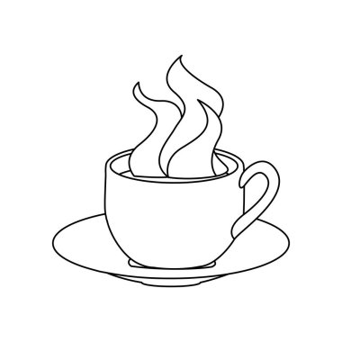 tek renkli dağılımı ile çanak üzerinde hizmet veren kahve fincan sıcak