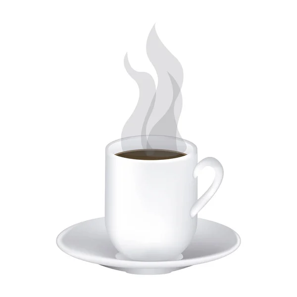 Színes képet a forró bögre kávét szolgáló edény — Stock Vector