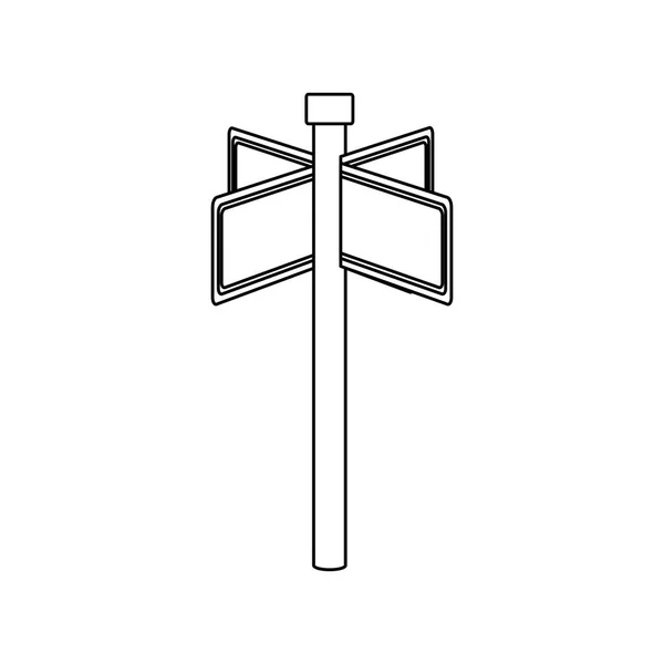 Монохромный контур с прямоугольной формой с металлическими многонаправленными указателями — стоковый вектор