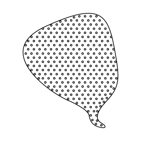 Contour monochrome avec appel pour la forme de dialogue arrondi avec des points de fond — Image vectorielle