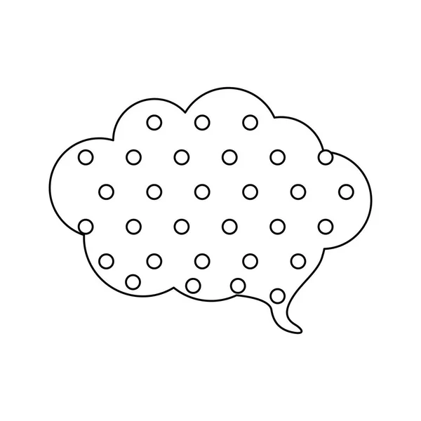Contour monochrome avec appel pour la forme de dialogue du nuage avec des points de fond — Image vectorielle