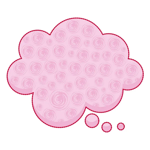 Aufkleber-Aufruf für Dialogform der Wolke mit rosa Hintergrund und Wirbeln — Stockvektor