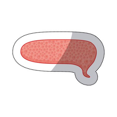 kırmızı bir arka plan ve noktalar ile etiket köşeleri yuvarlanmış dikdörtgen şeklinde diyalog için belirtme çizgisi