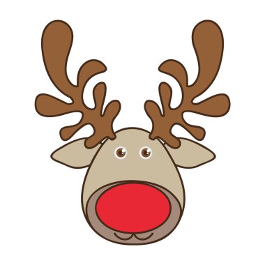 renkli karikatür komik surat Ren geyiği hayvan