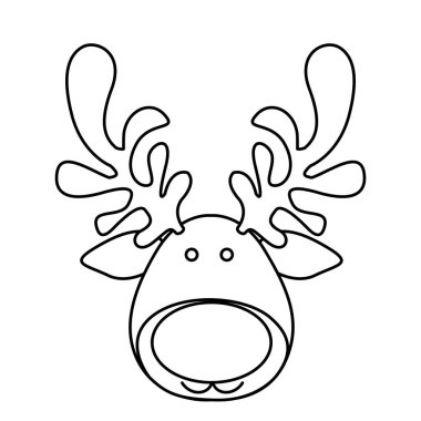 siluet karikatür komik surat Ren geyiği hayvan