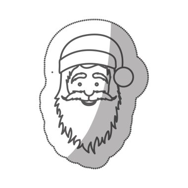 etiket siluet yarım vücut çizgi film Noel baba dikey simgesi