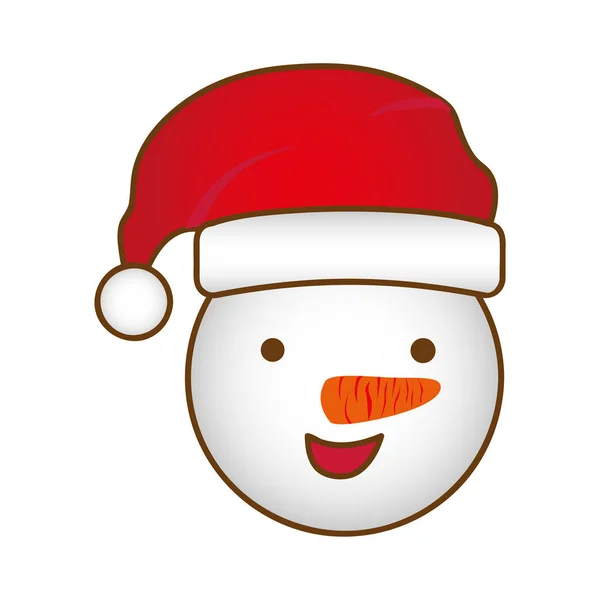 Visage dessin animé bonhomme de neige conception de Noël — Image vectorielle