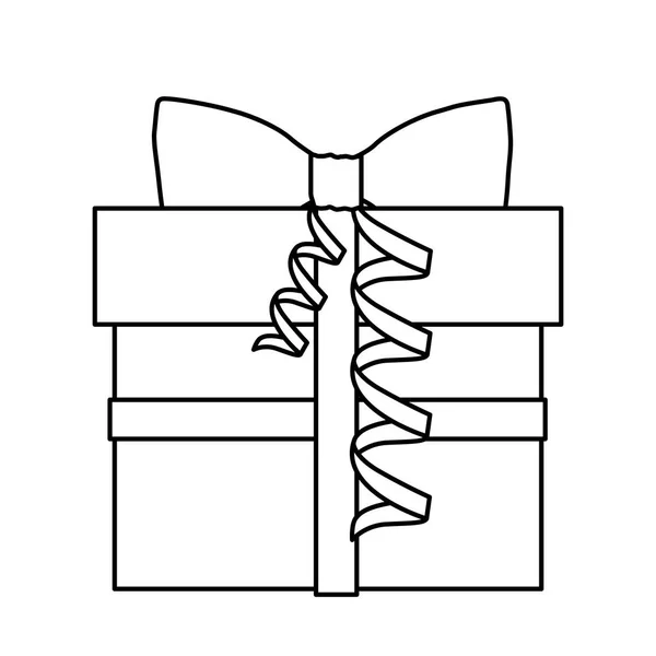 Dárková krabice s mašlí uzel silueta — Stockový vektor