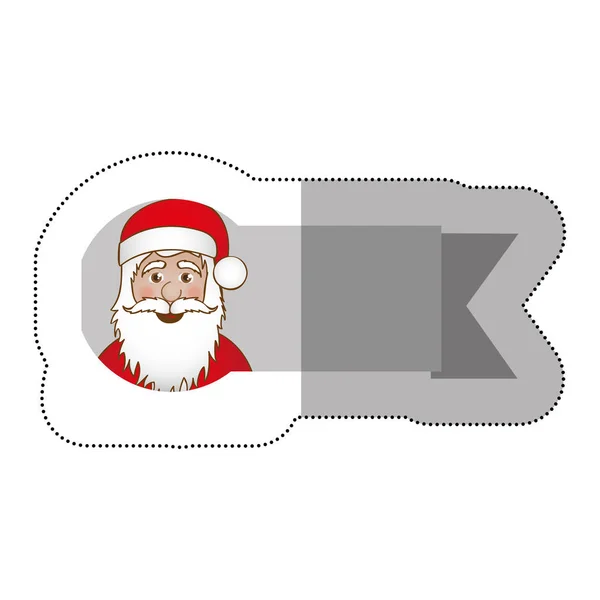 Cinta adhesiva con la cara de dibujos animados Santa Claus — Vector de stock