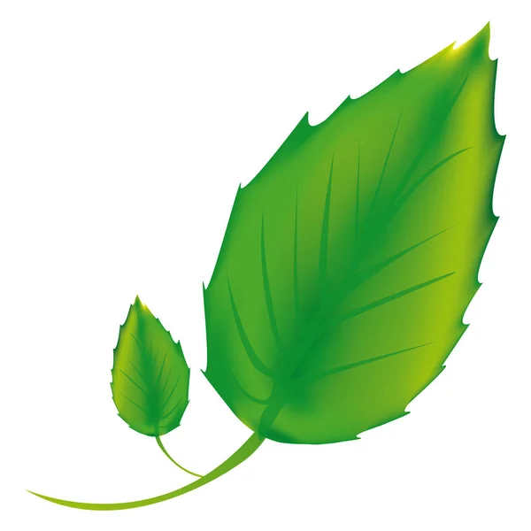 Sticker green leaves icon — Stock Vector