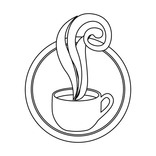그림 라운드 커피 컵의 상징 — 스톡 벡터