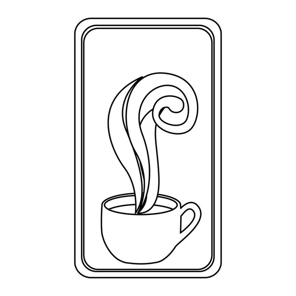 커피 컵의 긴 squard 상징 그림 — 스톡 벡터