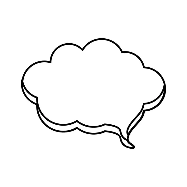 Contour nuage chat bulle icône — Image vectorielle