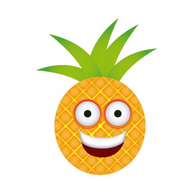 renk kawaii meyve ananas mutlu simgesi