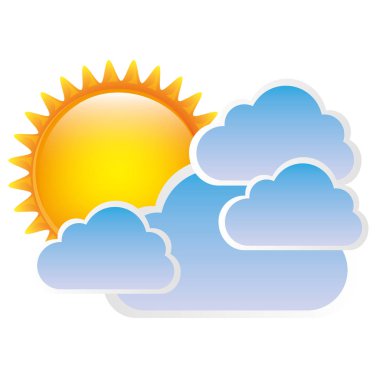 bulutlar simgeli etiket güneş