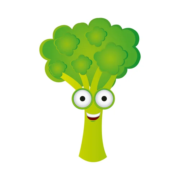 Colore kawaii icona felice broccoli — Vettoriale Stock