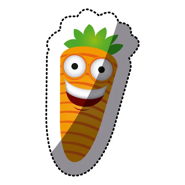 Bunte kawaii happy carrot icon — Stockvektor