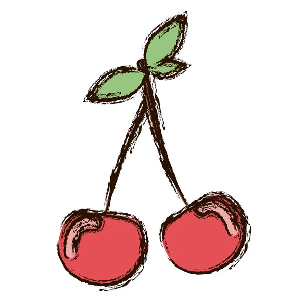 Rode plantaardige cherrys pictogram — Stockvector