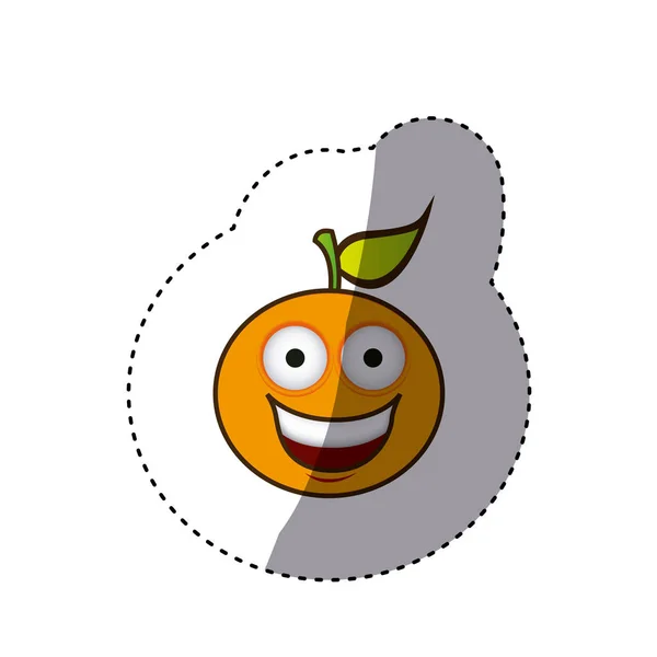 Kawaii Frucht Orange glücklich Symbol — Stockvektor