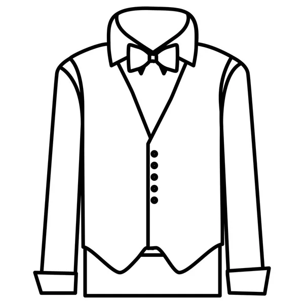 Şekil etiketi takım elbise gömlek, yelek ve pantolon ile — Stok Vektör