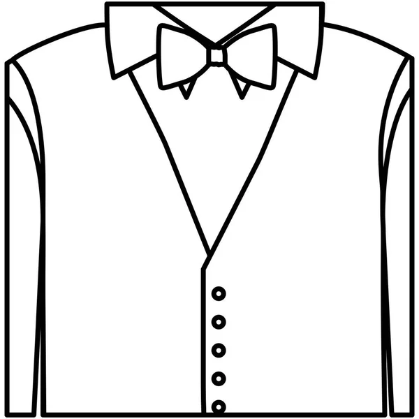 Figure sticker shirt with bow tie and waistcoat — Stock Vector