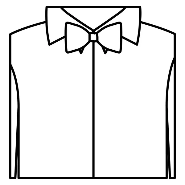 Figura pegatina camisa con lazo icono de corbata — Vector de stock