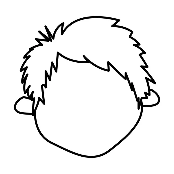 Figuur sticker gezicht jongen pictogram — Stockvector