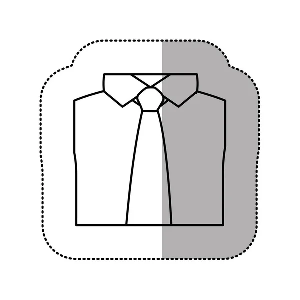 Lazo de contorno con icono de camisa — Archivo Imágenes Vectoriales