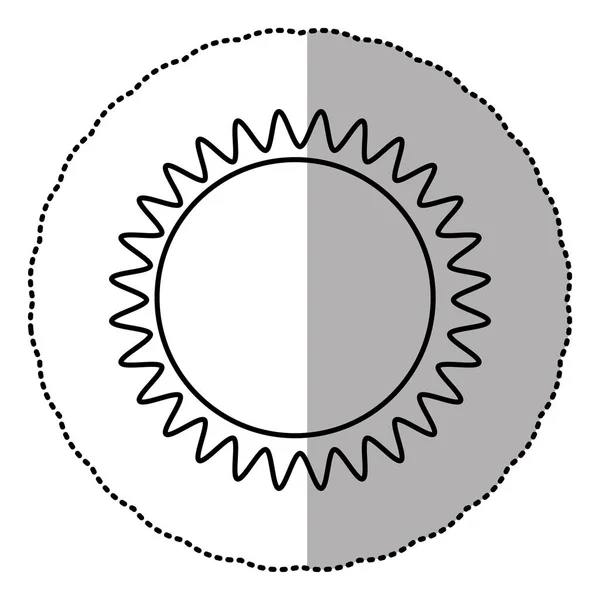 Contour sticker sun icon — Stock Vector
