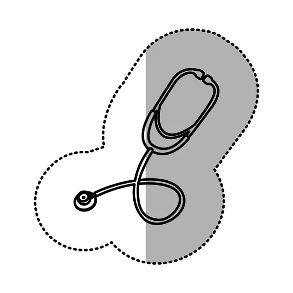 Obrysový nálepka stetoskop ikona — Stockový vektor