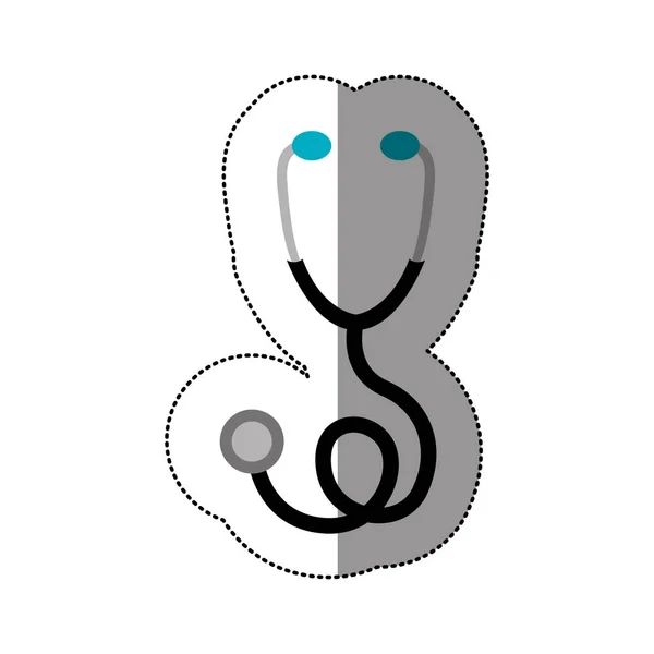 Color sticker professional stethoscope icon — Stock Vector
