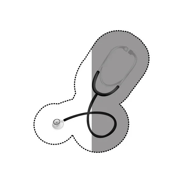 Color sticker stethoscope icon — Stock Vector