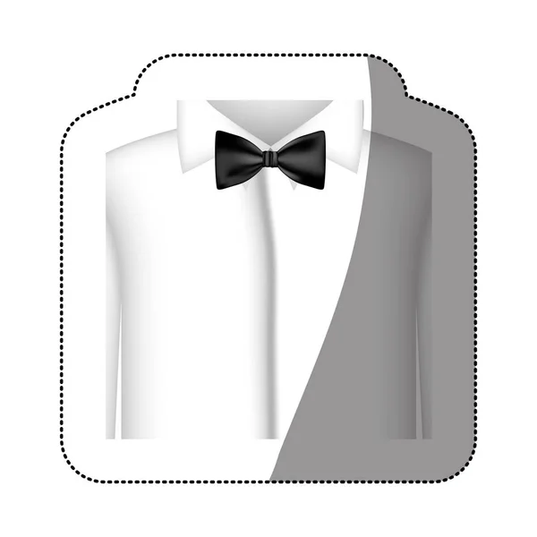 Camisa adhesiva de color con lazo icono de corbata — Archivo Imágenes Vectoriales