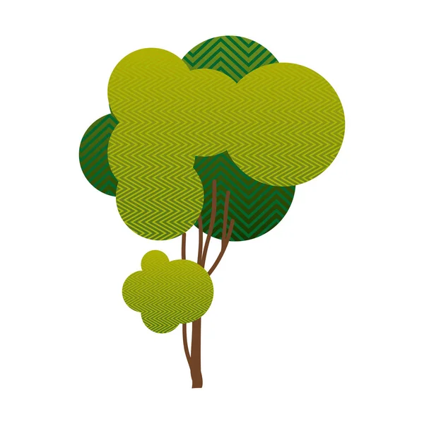 Kleurrijke silhouet beetje groene boom met Golf regels — Stockvector
