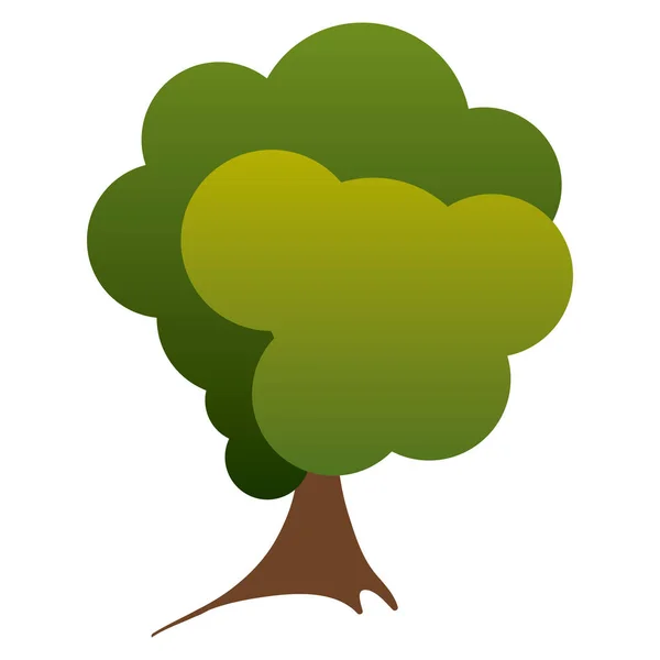 Silhouette colorée arbre vert nature icône — Image vectorielle