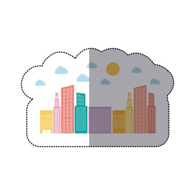 renkli kurmak küçük bulut ve güneş ile