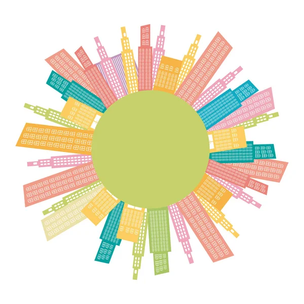 Кольори місто будує значок — стоковий вектор