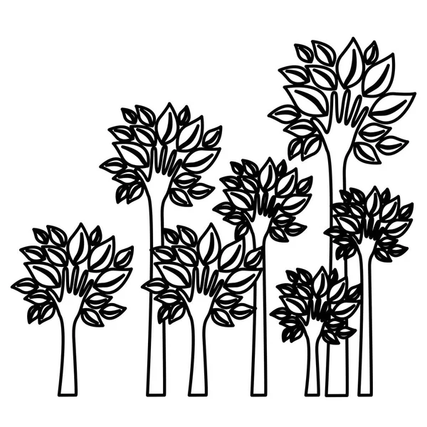 Ábra fák szár-űrlap kéz ikon — Stock Vector