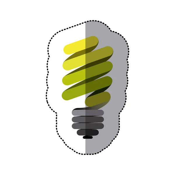 Autocollant vert éco ampoule icône — Image vectorielle