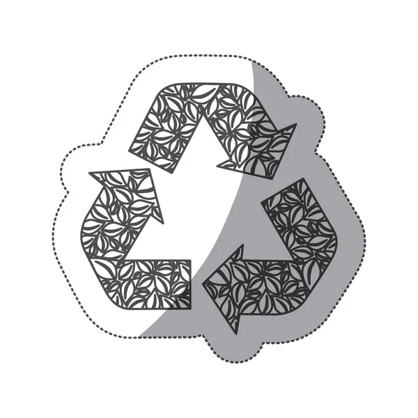 Silhouette symbol reuse, reduce and recycle icon — Stock Vector