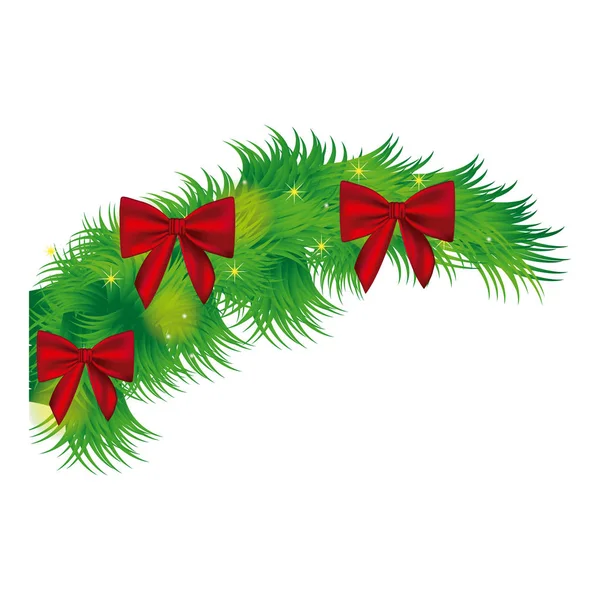 Sapin avec arc de Noël icône arc — Image vectorielle