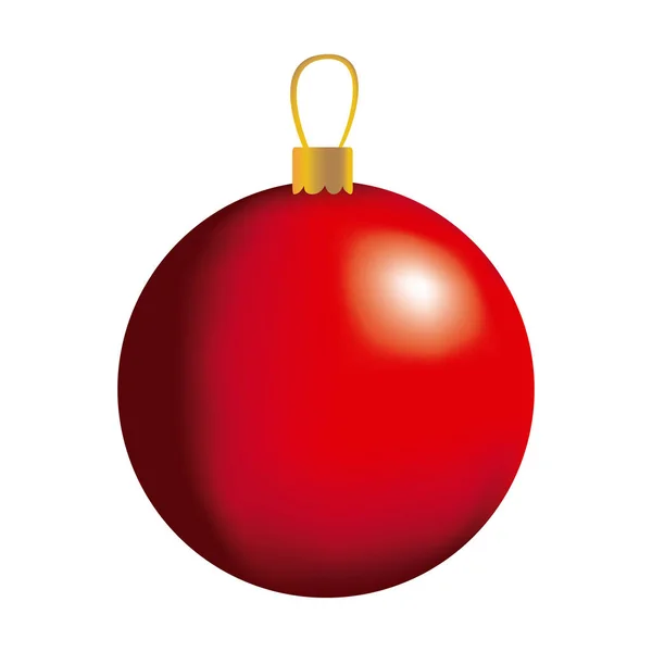 Rouge grande icône de boules de Noël — Image vectorielle