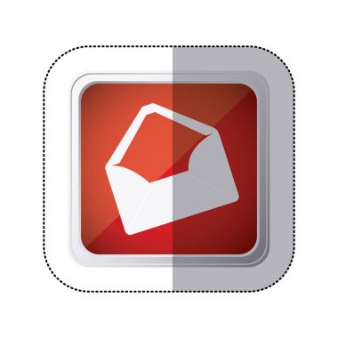 etiket kırmızı kare düğme siluet boş kağıt zarflar açıldı